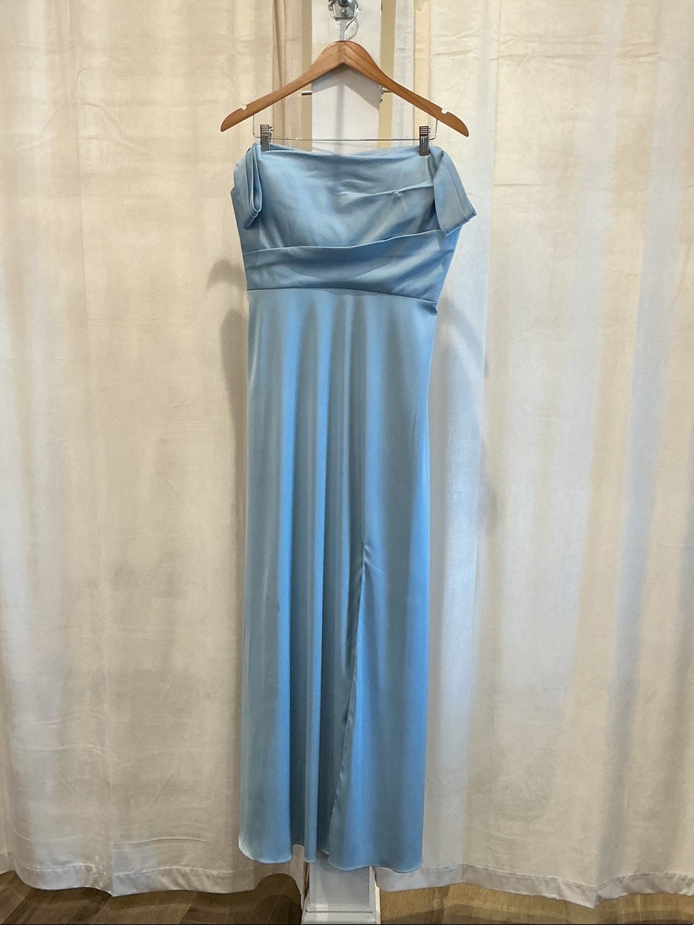 Christina Wu Light Blue Strapless Maxi Dress